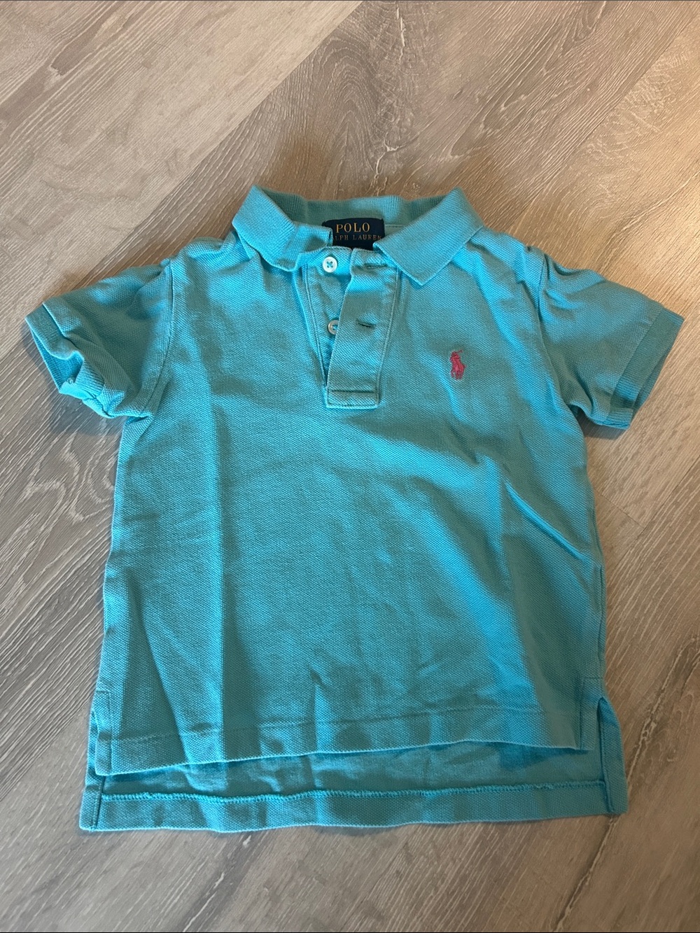 Polo by Ralph Lauren Boys Aqua Polo with Pink Pony